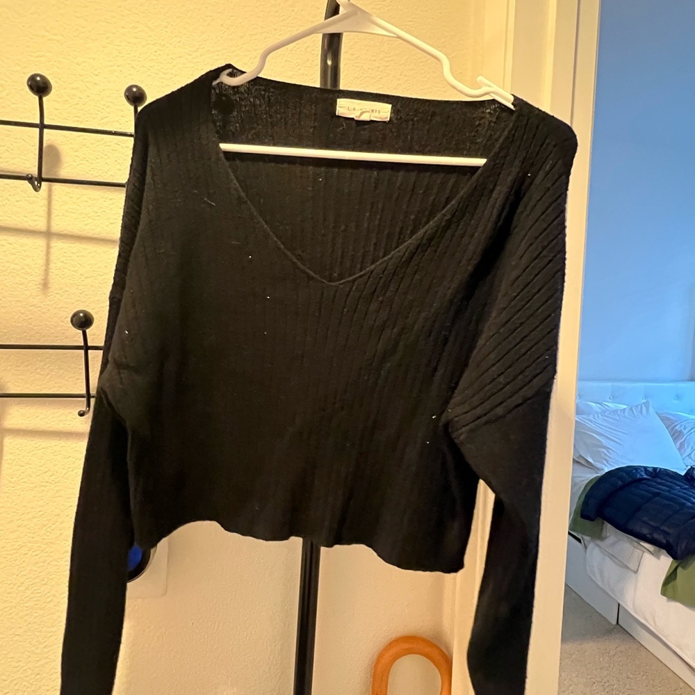 La Hearts Black Knit Top